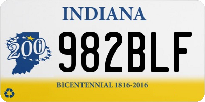 IN license plate 982BLF