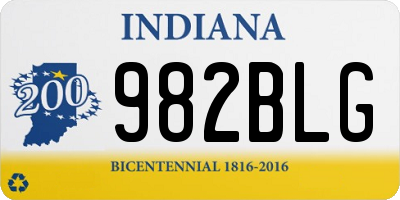 IN license plate 982BLG