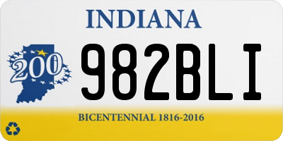 IN license plate 982BLI
