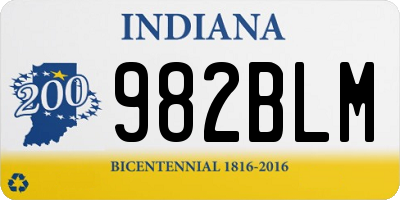 IN license plate 982BLM