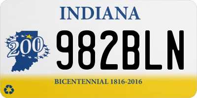 IN license plate 982BLN