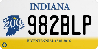 IN license plate 982BLP