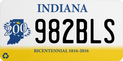 IN license plate 982BLS