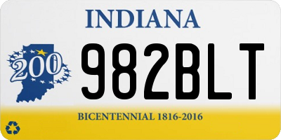 IN license plate 982BLT