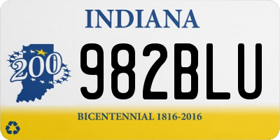 IN license plate 982BLU