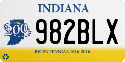 IN license plate 982BLX