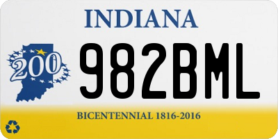 IN license plate 982BML
