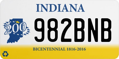 IN license plate 982BNB
