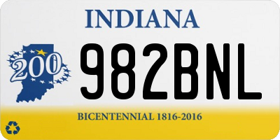 IN license plate 982BNL