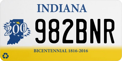 IN license plate 982BNR