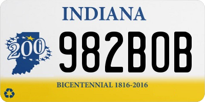 IN license plate 982BOB