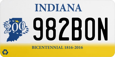 IN license plate 982BON