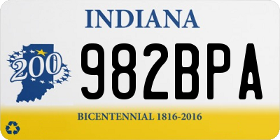 IN license plate 982BPA