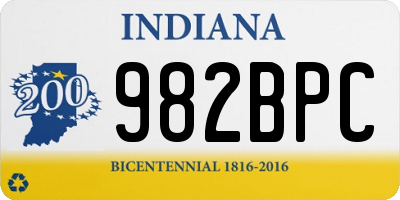 IN license plate 982BPC