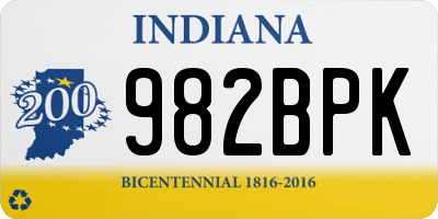 IN license plate 982BPK