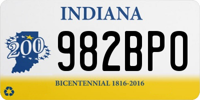 IN license plate 982BPO