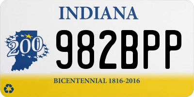 IN license plate 982BPP