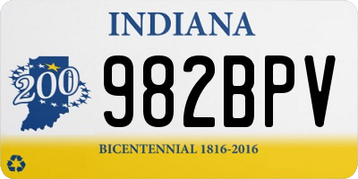 IN license plate 982BPV