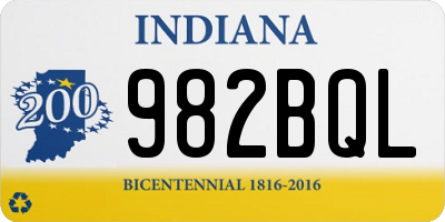 IN license plate 982BQL