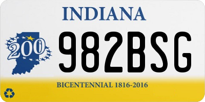 IN license plate 982BSG