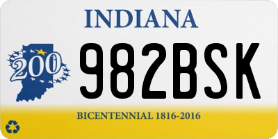 IN license plate 982BSK