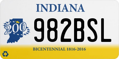 IN license plate 982BSL