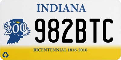 IN license plate 982BTC