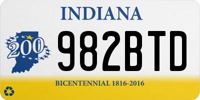 IN license plate 982BTD