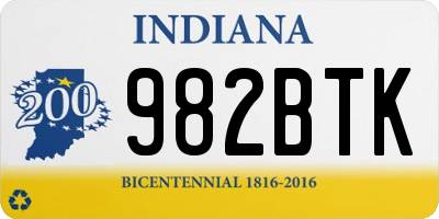IN license plate 982BTK