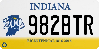 IN license plate 982BTR