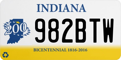 IN license plate 982BTW