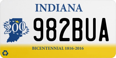 IN license plate 982BUA
