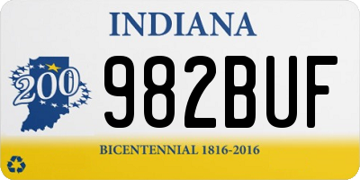 IN license plate 982BUF