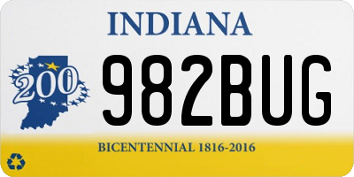 IN license plate 982BUG