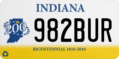 IN license plate 982BUR