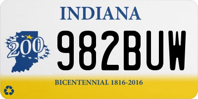 IN license plate 982BUW