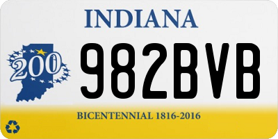 IN license plate 982BVB