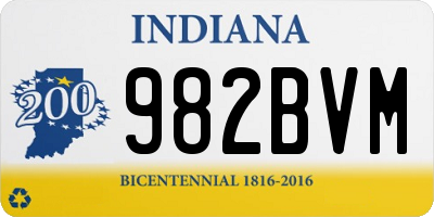 IN license plate 982BVM