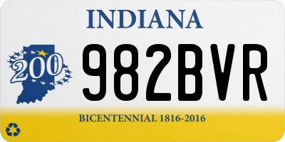 IN license plate 982BVR