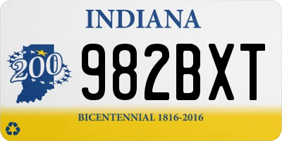 IN license plate 982BXT