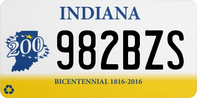 IN license plate 982BZS