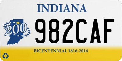 IN license plate 982CAF