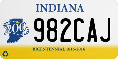 IN license plate 982CAJ