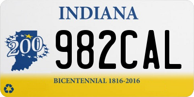 IN license plate 982CAL