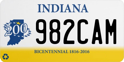 IN license plate 982CAM