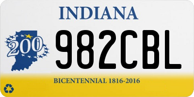 IN license plate 982CBL