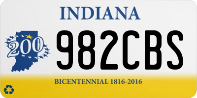 IN license plate 982CBS