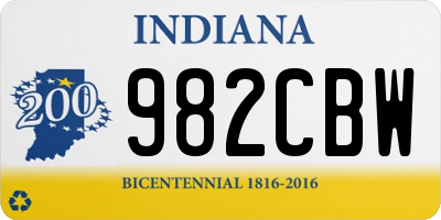 IN license plate 982CBW