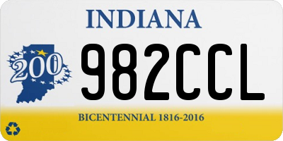 IN license plate 982CCL