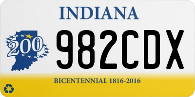 IN license plate 982CDX